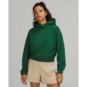Lululemon Women's Cropped Relaxed Hoodie Sweatshirt Evergreen Size 6